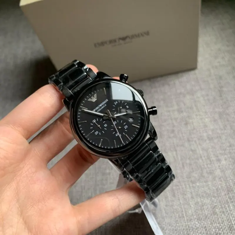 Emporio Armani Luigi Chronograph Black Dial Men's Watch- AR1507